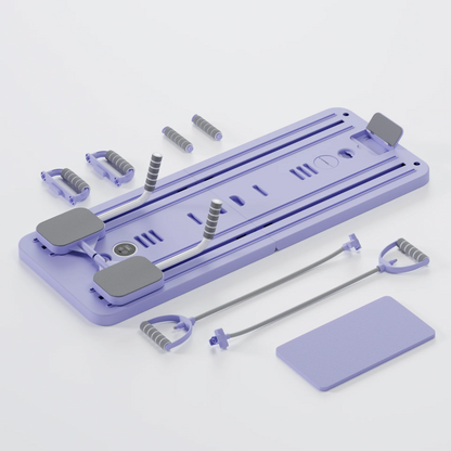 Tabla Reformer de Pilates Ardanza en morado, kit completo con accesorios de pilates
