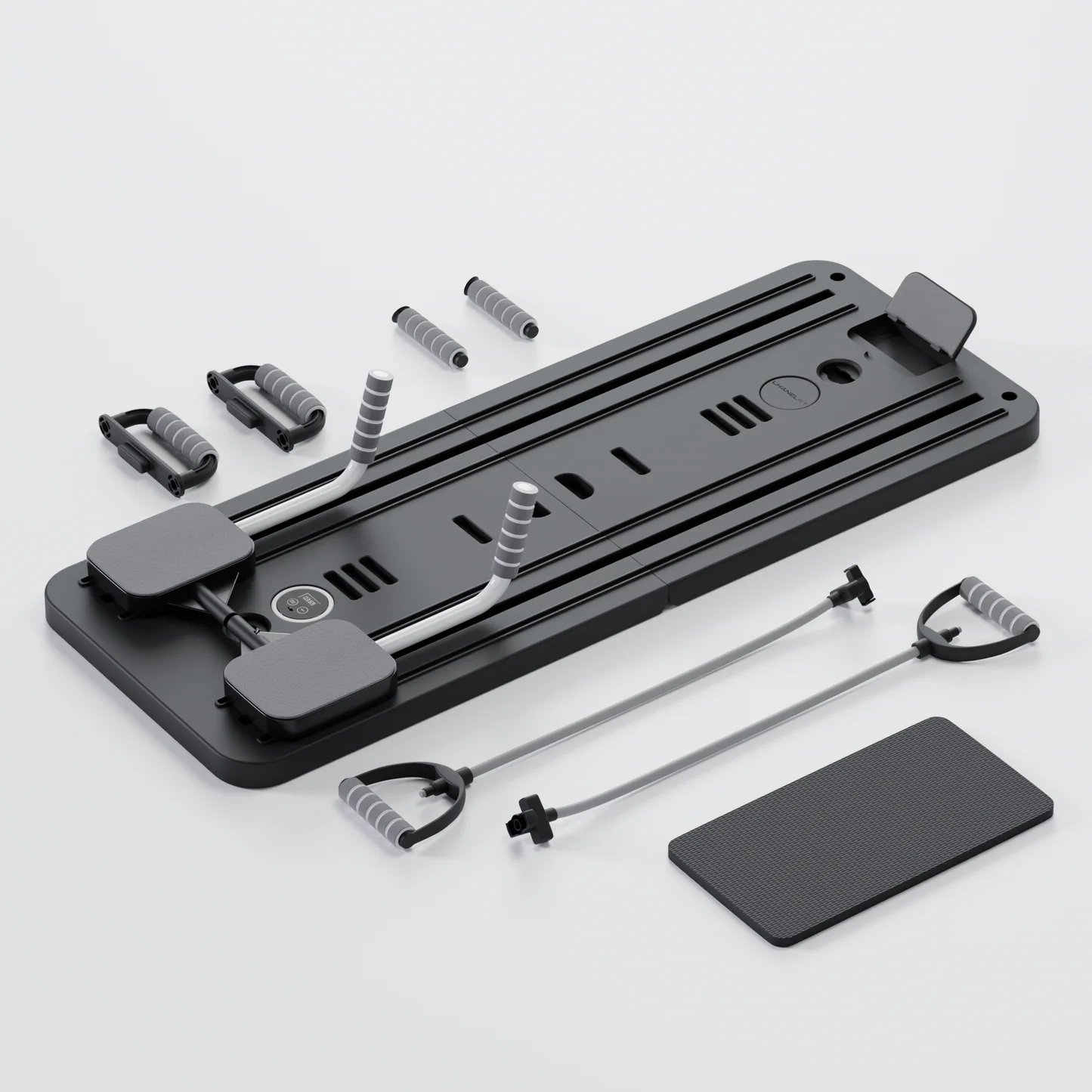 Tabla Reformer de Pilates Ardanza en negro, kit completo con accesorios de pilates