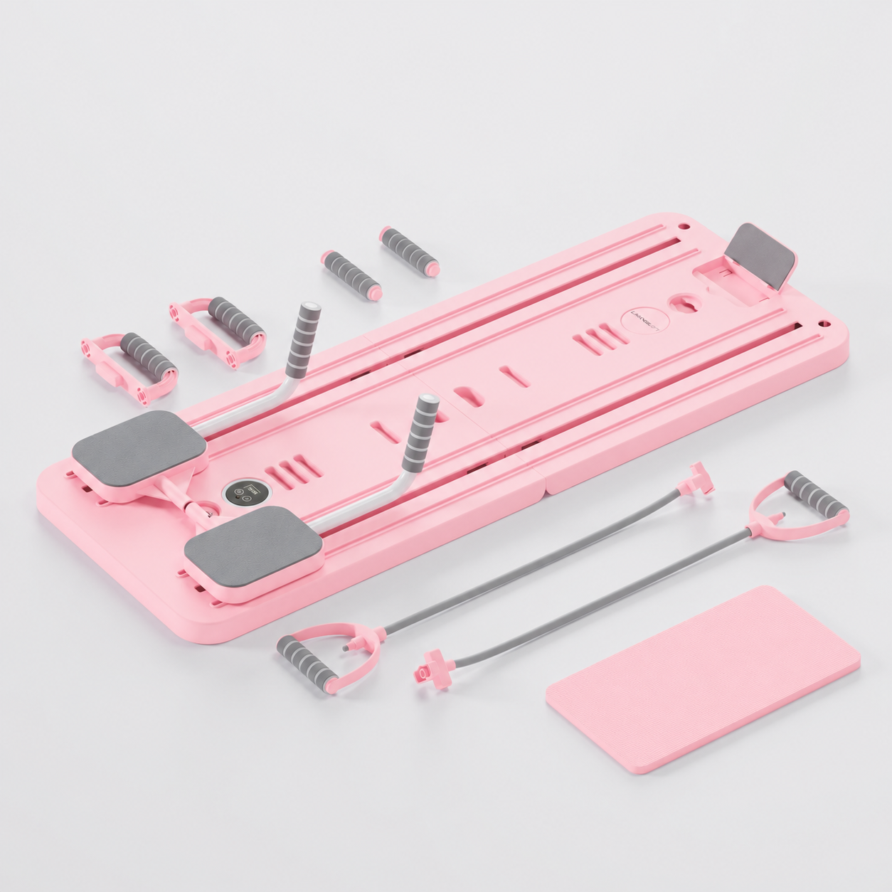 Tabla Reformer de Pilates Ardanza en rosa, kit completo con accesorios de pilates